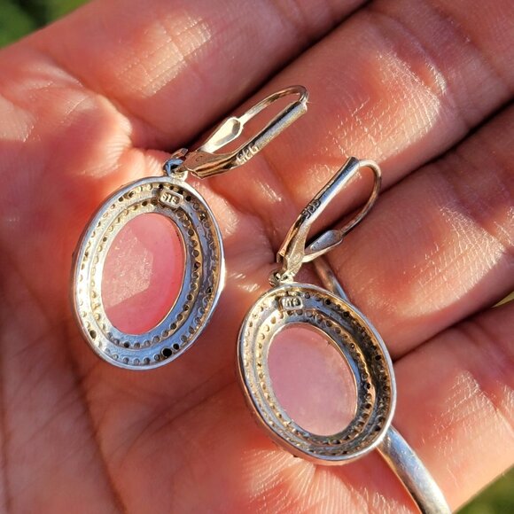 Absolutely stunning rare rose quartz black spinel diamond 925 sterling silver ea - Picture 9 of 16